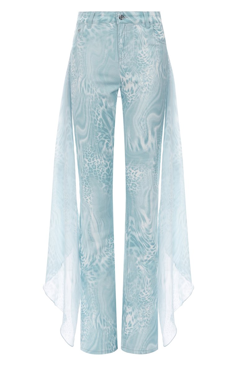 Женские джинсы BLUMARINE голубого цвета, арт. P54 4J096A | Фото 1 (Автоматизация состава: Проставлено; Длина (брюки, джинсы): Удлиненные; Материал внешний: Хлопок, Деним; Автоматизация ТО: Проставлено; Силуэт Ж (брюки и джинсы): Прямые; Стили: Гламурный; Детали: Декор; Кросс-КТ: Деним)