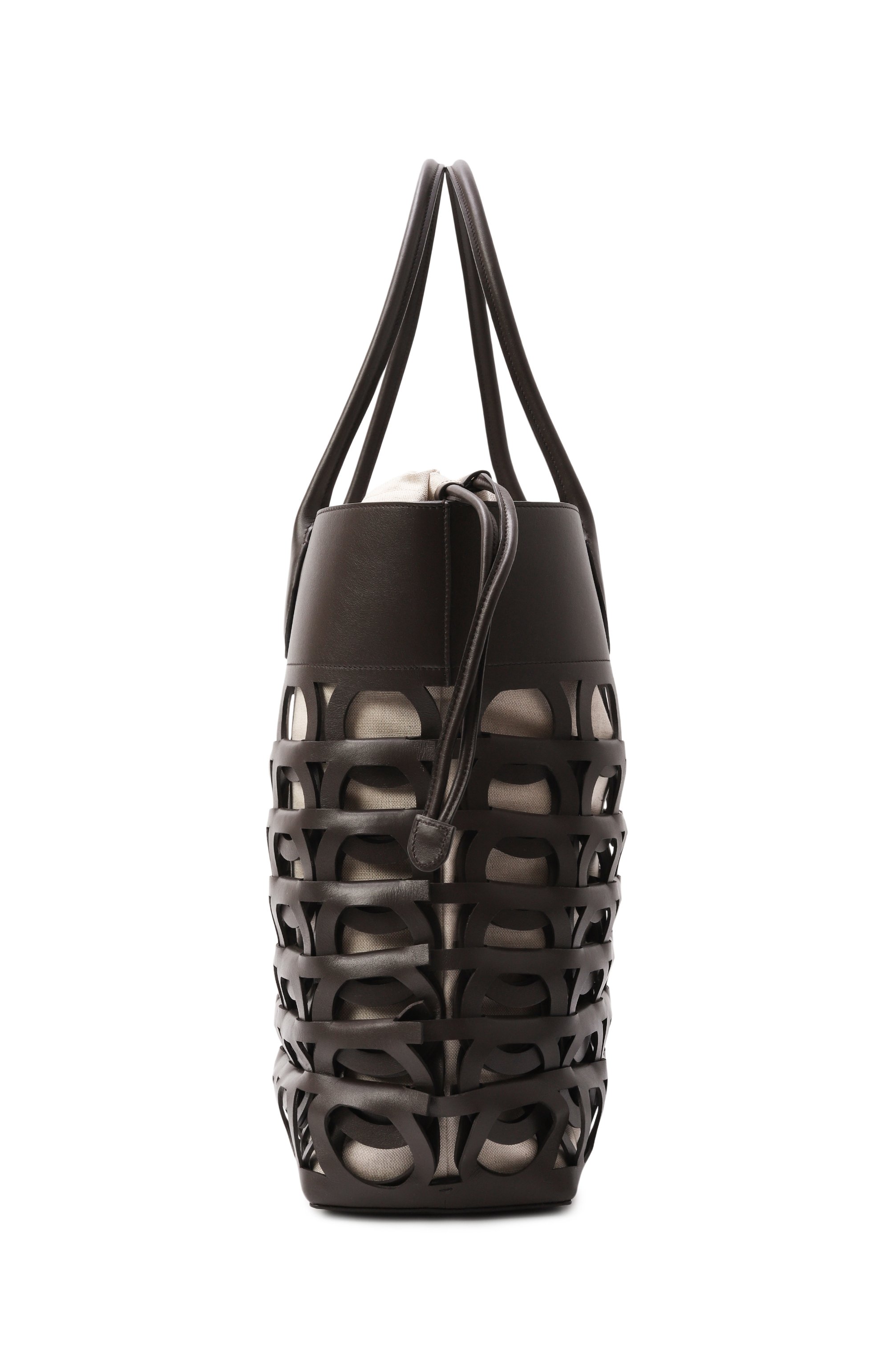 Сумка-тоут gancini large FERRAGAMO темно-коричневого цвета по цене 343000 руб., арт. 21A013/782829, фото 4 Сумка-тоут gancini large FERRAGAMO, арт. 21A013/782829, фото 4