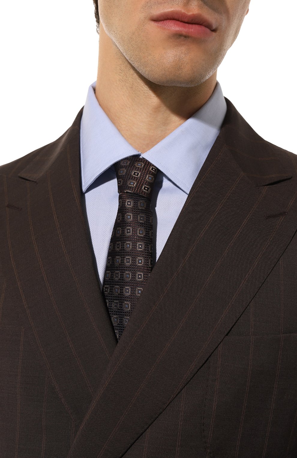 Шелковый галстук CANALI темно-коричневого цвета по цене 16250 руб., арт. 18/HJ04071, фото 2 Шелковый галстук CANALI, арт. 18/HJ04071, фото 2