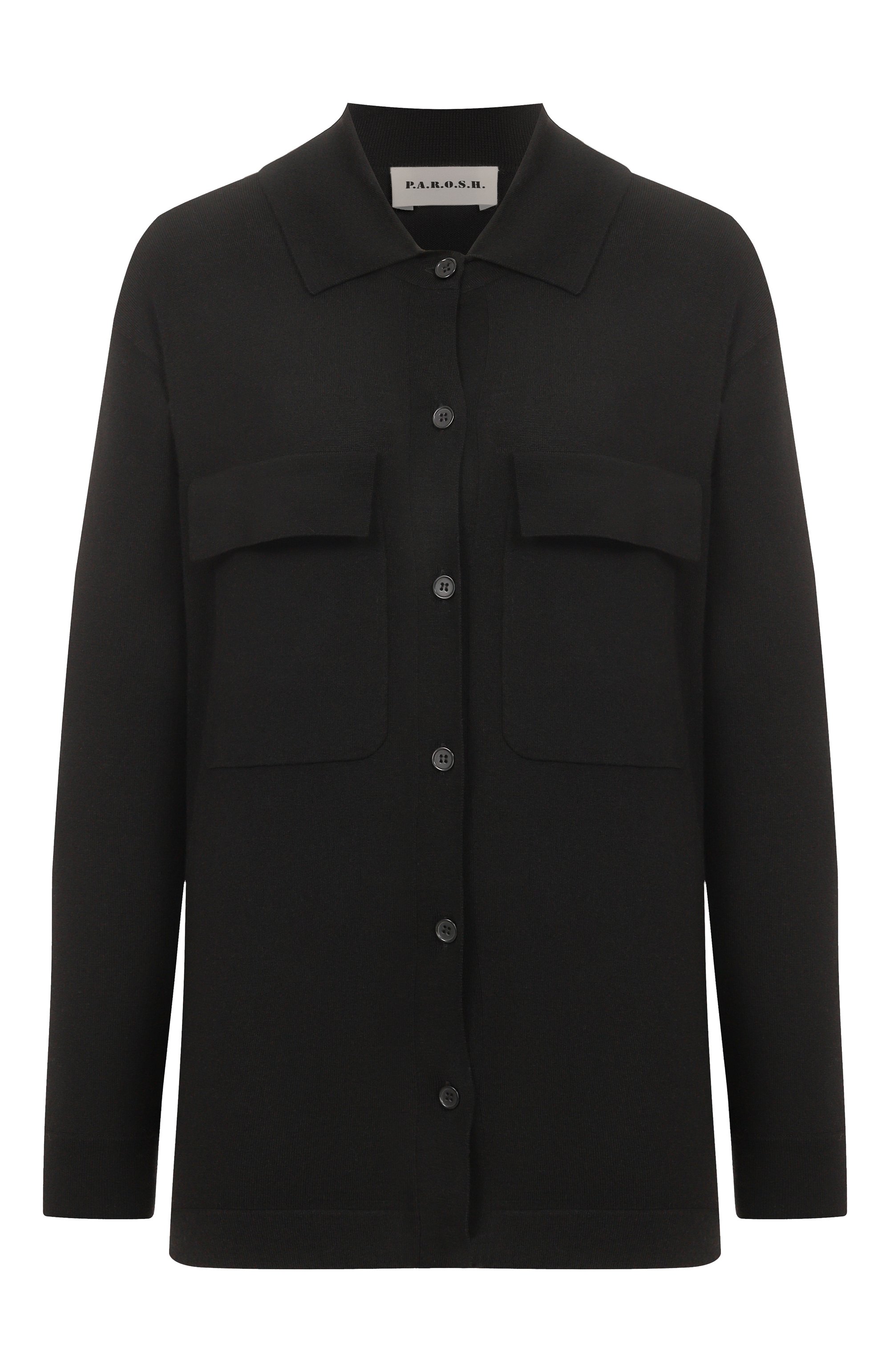 Рубашка из шерсти и кашемира P.A.R.O.S.H. черного цвета по цене 53900 руб., арт. LIME25-D540898, фото 1 Рубашка из шерсти и кашемира P.A.R.O.S.H., арт. LIME25-D540898, фото 1