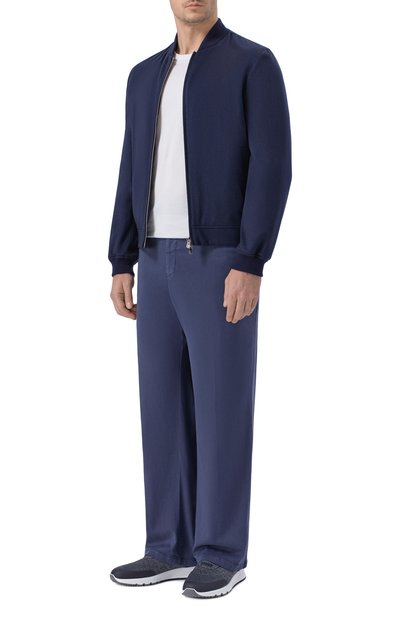 Брюки из лиоцелла KITON синего цвета по цене 141000 руб., арт. UFPPELK0606H, фото 2 Брюки из лиоцелла KITON, арт. UFPPELK0606H, фото 2