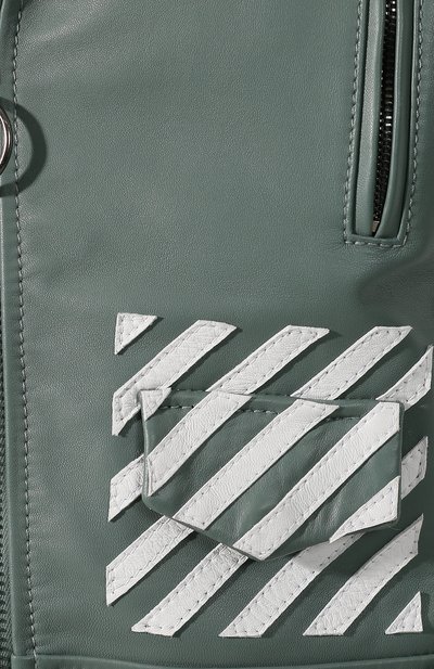 Кожаная куртка OFF-WHITE хаки цвета по цене 188500 руб., арт. 0WJG002R197790544301, фото 5 Кожаная куртка OFF-WHITE, арт. 0WJG002R197790544301, фото 5