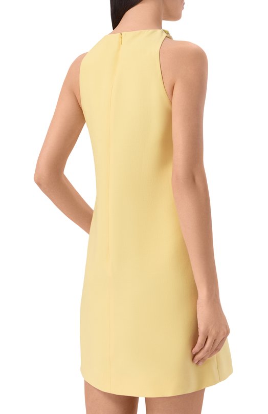 Платье из шерсти и шелка Valentino 8B3VAHG5/1CF Жёлтый  8B3VAHG5/1CF Фото 3