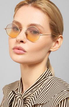 Женские солнцезащитные очки EYEPETIZER золотого цвета, арт. CHARL0TTE 4-19 | Фото 2 (Тип очков: С/з; Региональные ограничения белый список (Axapta Mercury): RU, Не проставлено; Кросс-КТ: С/з-унисекс; Нос: Не проставлено; Материал: Металл; Оптика Гендер: оптика-унисекс; Очки форма: Круглые, Креативные)