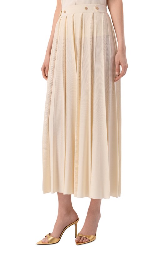 Юбка из шелка и вискозы Freeage S26.SK128.6070.101 Кремовый  S26.SK128.6070.101 Фото 3