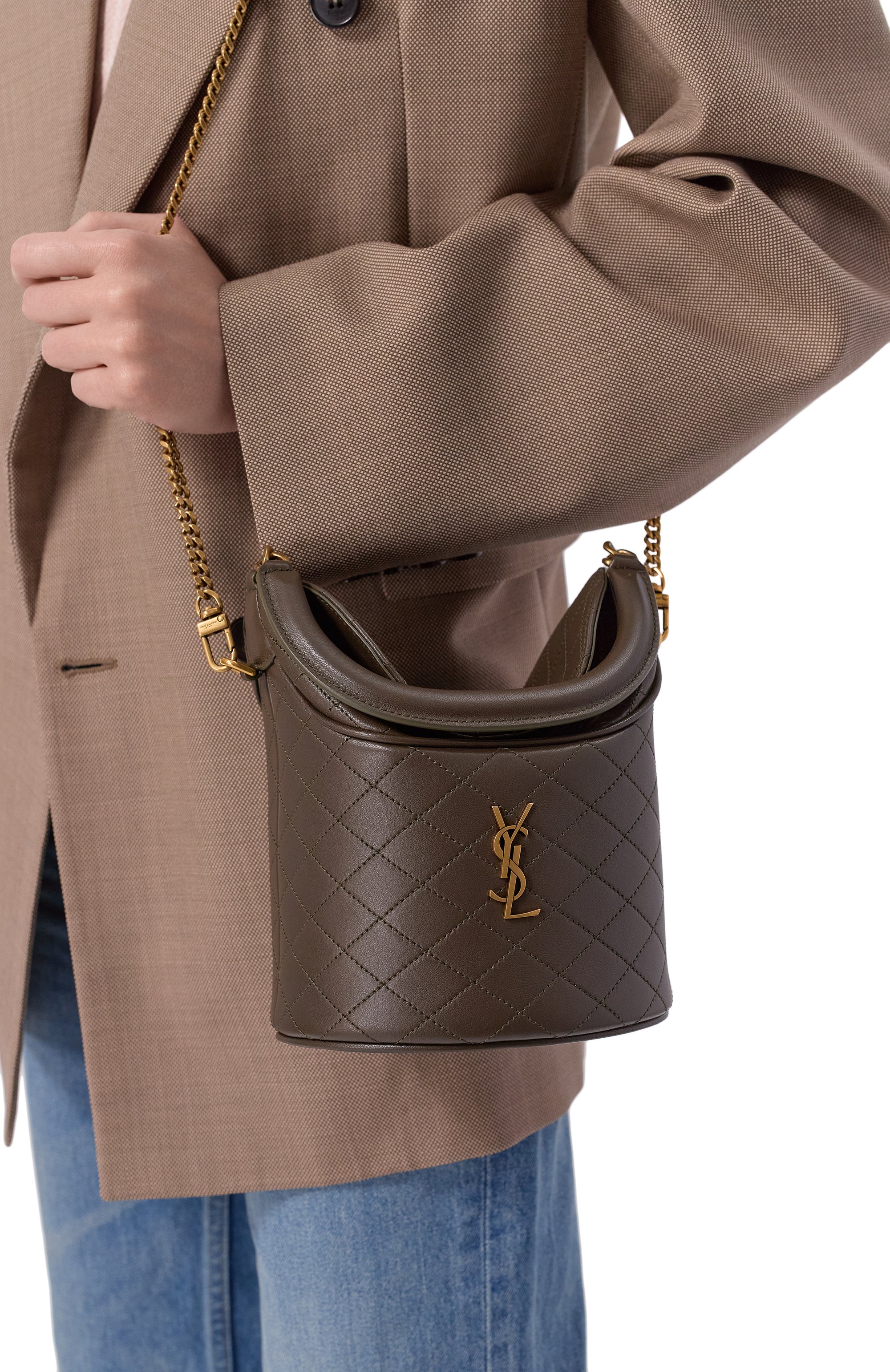 Сумка gaby SAINT LAURENT темно-коричневого цвета по цене 299500 руб., арт. 763961/1EL07, фото 2 Сумка gaby SAINT LAURENT, арт. 763961/1EL07, фото 2