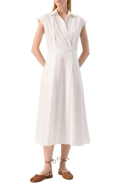 Хлопковое платье A.P.C. белого цвета по цене 48050 руб., арт. C0EVD-F35149, фото 3 Хлопковое платье A.P.C., арт. C0EVD-F35149, фото 3