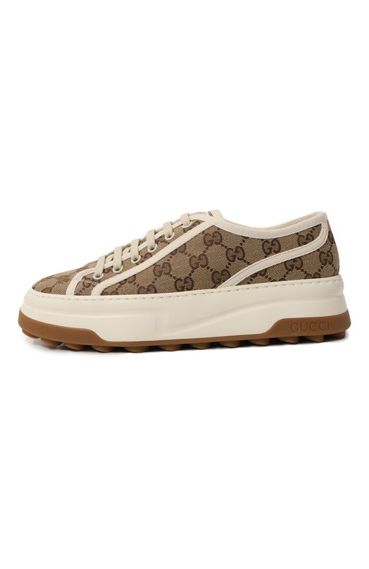 Текстильные кеды GG Gucci 746766/20Q20 Коричневый  746766/20Q20 Фото 2