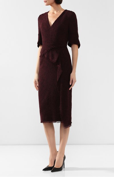Шерстяное платье ROLAND MOURET бордового цвета по цене 209000 руб., арт. AW19/S0805/F0360, фото 3 Шерстяное платье ROLAND MOURET, арт. AW19/S0805/F0360, фото 3