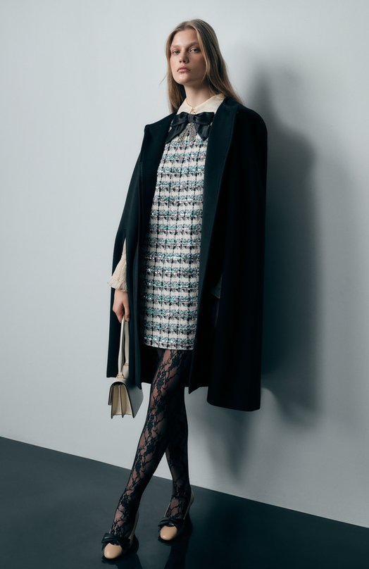 Твидовое платье Valentino 7B3VADR5/9E6 Бежевый  7B3VADR5/9E6 Фото 6