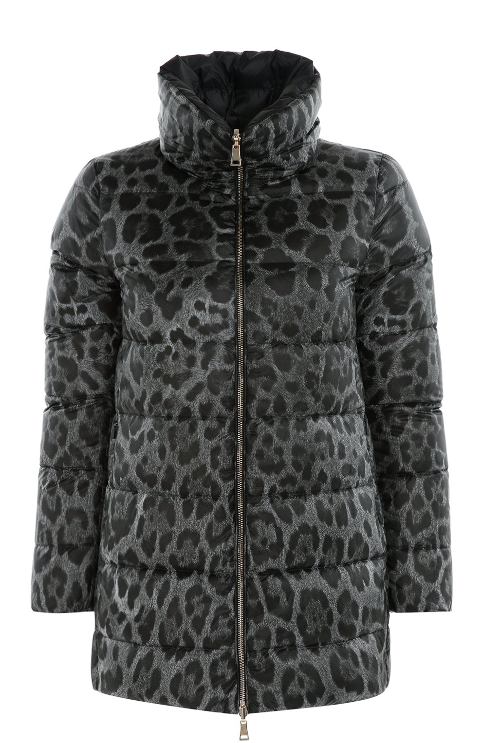 Стеганый пуховик с высоким воротником и леопардовым принтом MONCLER, арт. B2-093-49414-00-53596, фото 1