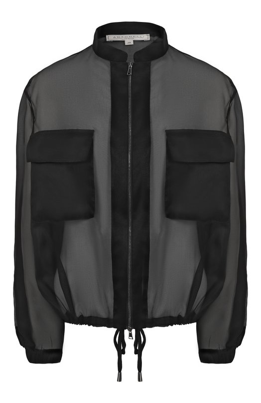 Шелковый бомбер Antonelli Firenze N3658/256 Чёрный N3658/256