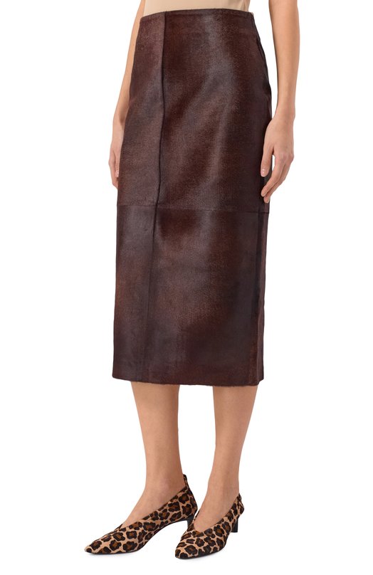 Кожаная юбка Co 3397ACHL-F25 Коричневый  3397ACHL-F25 Фото 3