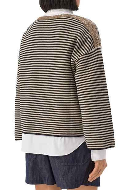 Хлопковый пуловер BRUNELLO CUCINELLI, арт. M19253608, фото 4