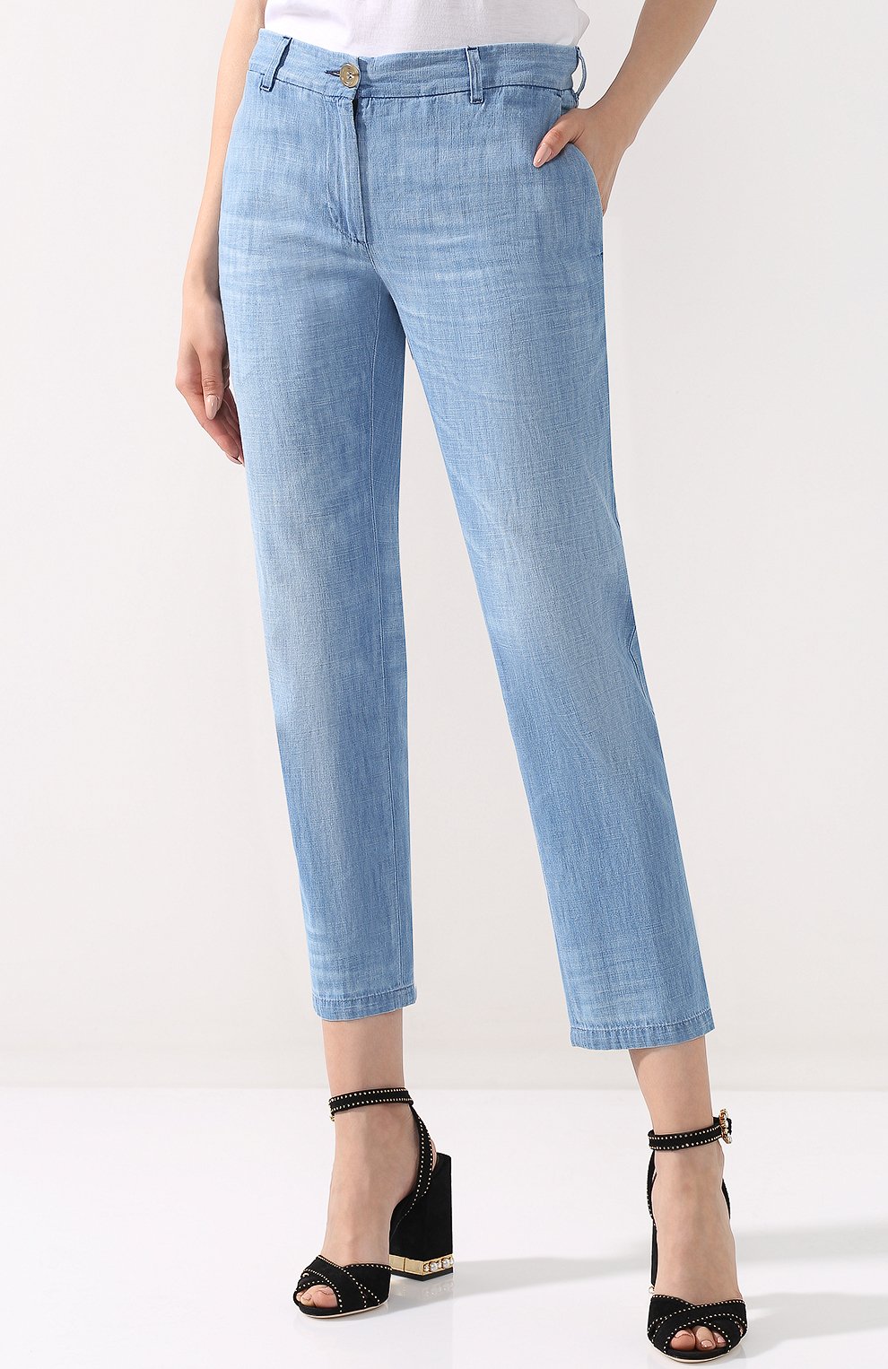 Укороченные джинсы с потертостями GUCCI, арт. 519776/XD775, фото 3