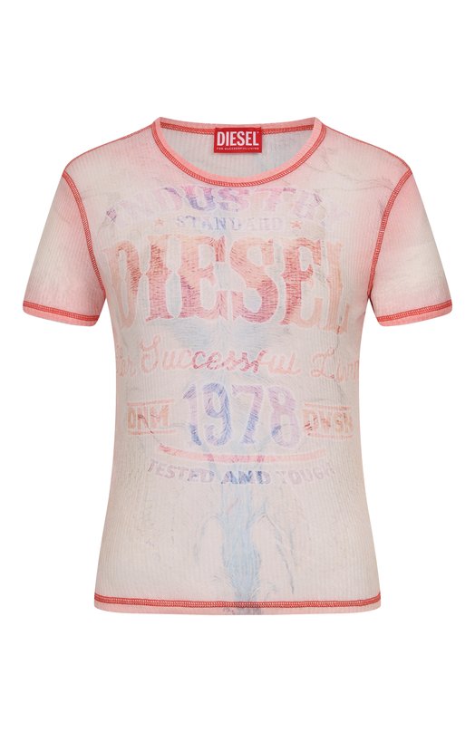 Хлопковая футболка Diesel A23519/0HGCN Розовый A23519/0HGCN