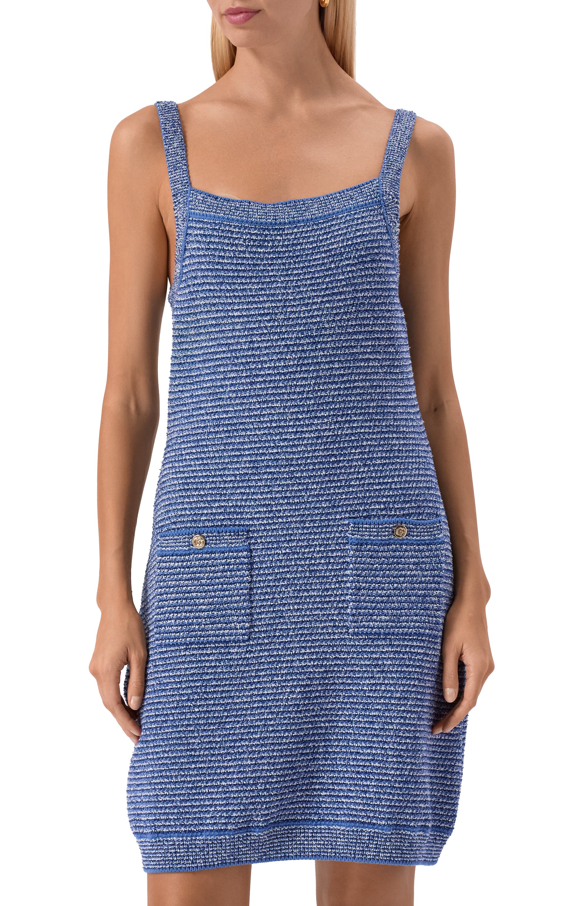 Хлопковое платье GUCCI синего цвета по цене 229500 руб., арт. 818645/XKENS, фото 3 Хлопковое платье GUCCI, арт. 818645/XKENS, фото 3