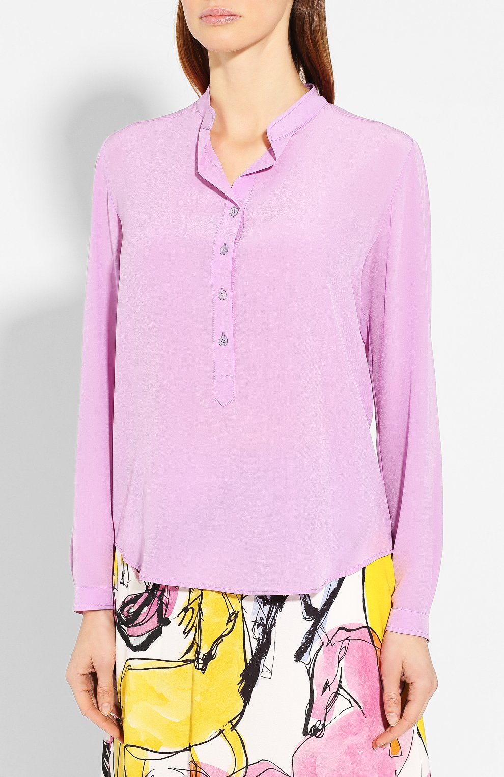 Шелковая блузка STELLA MCCARTNEY сиреневого цвета по цене 58600 руб., арт. 531885/SY206, фото 3 Шелковая блузка STELLA MCCARTNEY, арт. 531885/SY206, фото 3