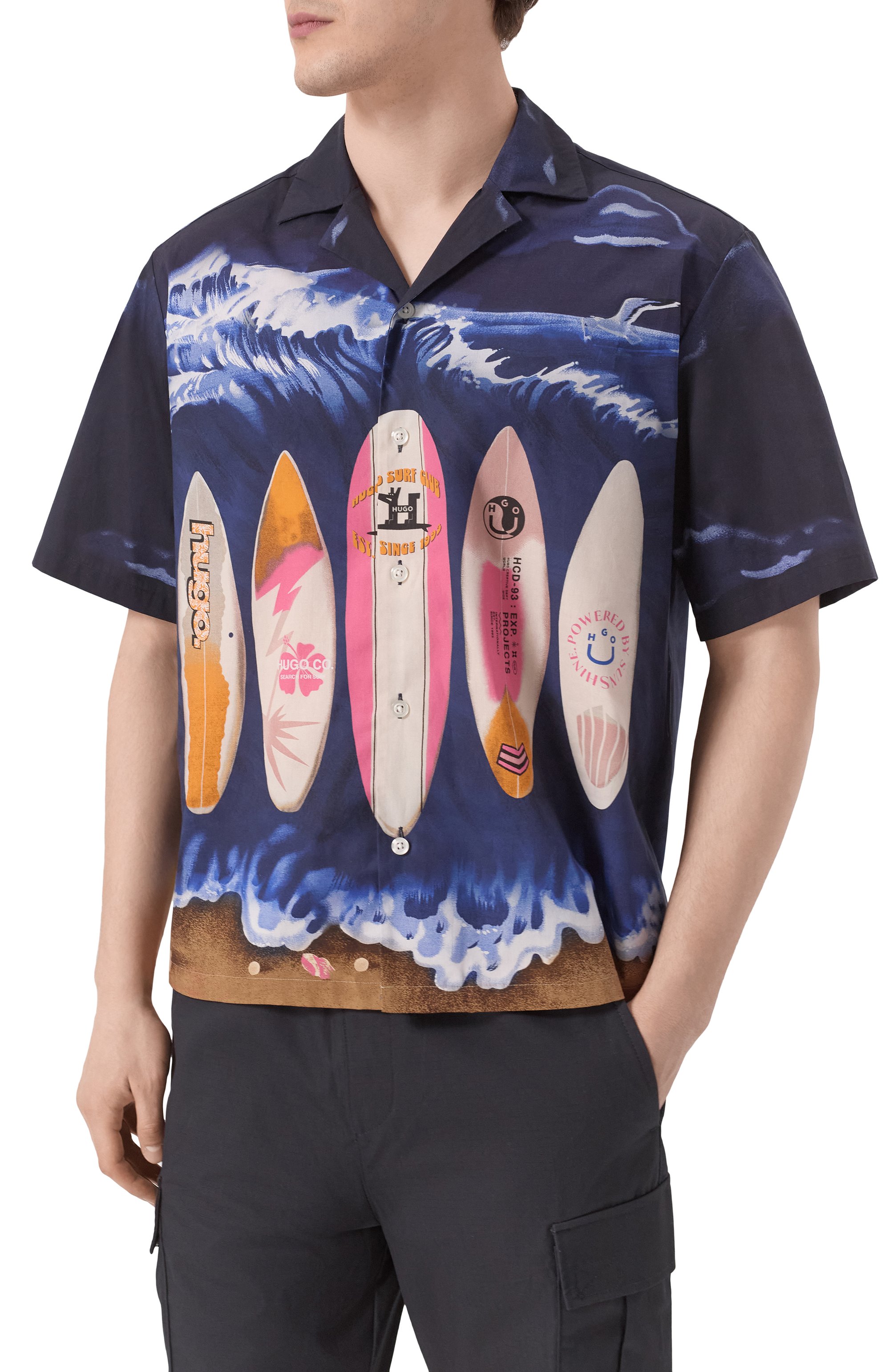 Хлопковая рубашка HUGO BLUE, арт. 50544569, фото 3