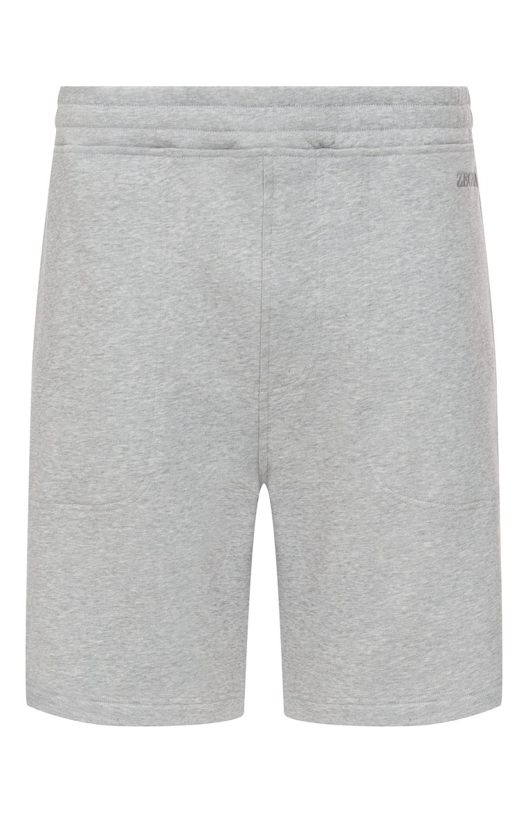 Мужские хлопковые шорты ZEGNA серого цвета, арт. N6N10/194 | Фото 1 (Автоматизация состава: Проставлено; Длина Шорты М: До колена; Материал внешний: Хлопок; Автоматизация ТО: Проставлено; Случай: Повседневный; Стили: Спорт-шик; Принт: Без принта; Детали: Без декора)