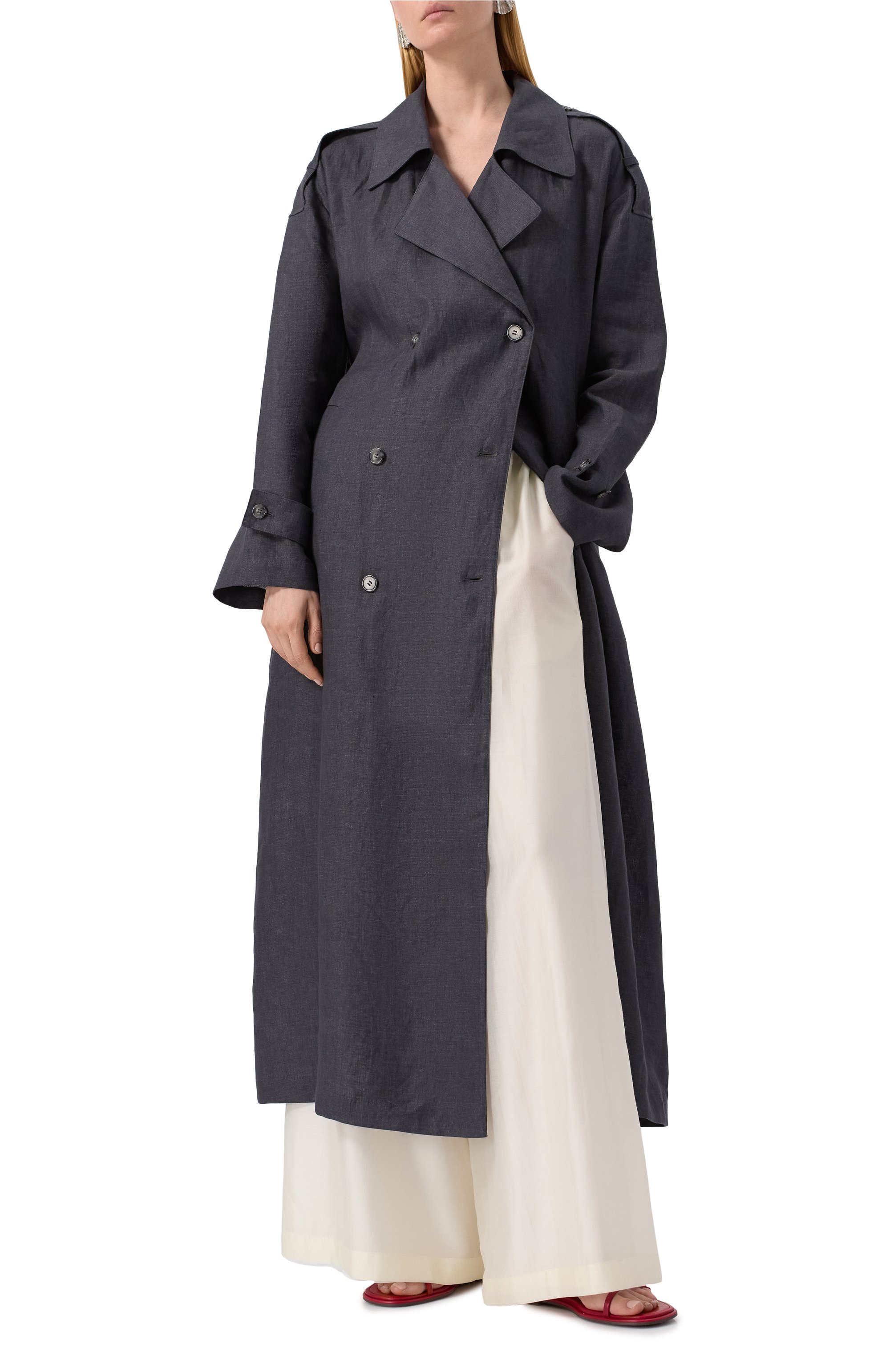 Льняной тренч 12 STOREEZ, арт. 132819, фото 2