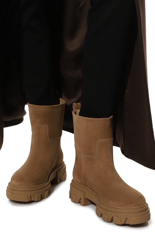 Замшевые сапоги Gia 23 GIABORGHINI Бежевый, фото 3