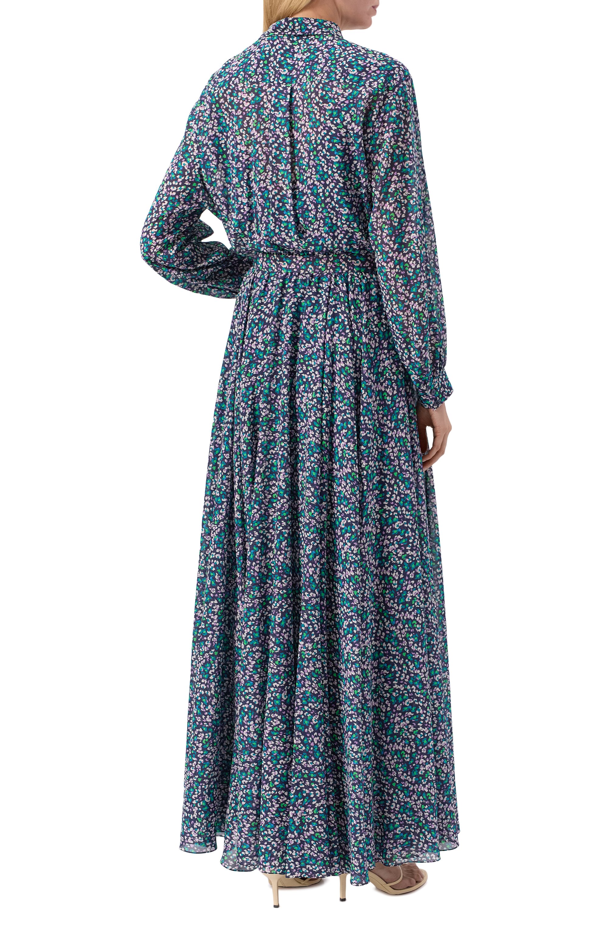 Шелковое платье OLOLOL синего цвета по цене 135000 руб., арт. OLDE072B/1008.MF403/S25, фото 4 Шелковое платье OLOLOL, арт. OLDE072B/1008.MF403/S25, фото 4