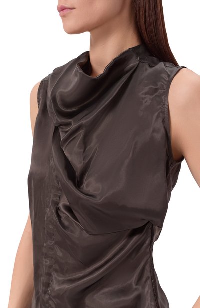 Атласный топ RICK OWENS коричневого цвета по цене 76850 руб., арт. RP01F6136/N, фото 5 Атласный топ RICK OWENS, арт. RP01F6136/N, фото 5