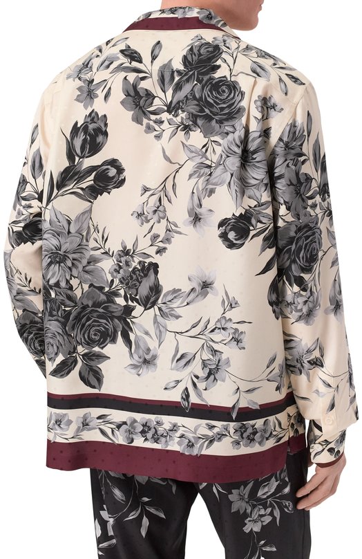 Шелковая рубашка Dolce & Gabbana G5IF1T/HI100 Бежевый  G5IF1T/HI100 Фото 4