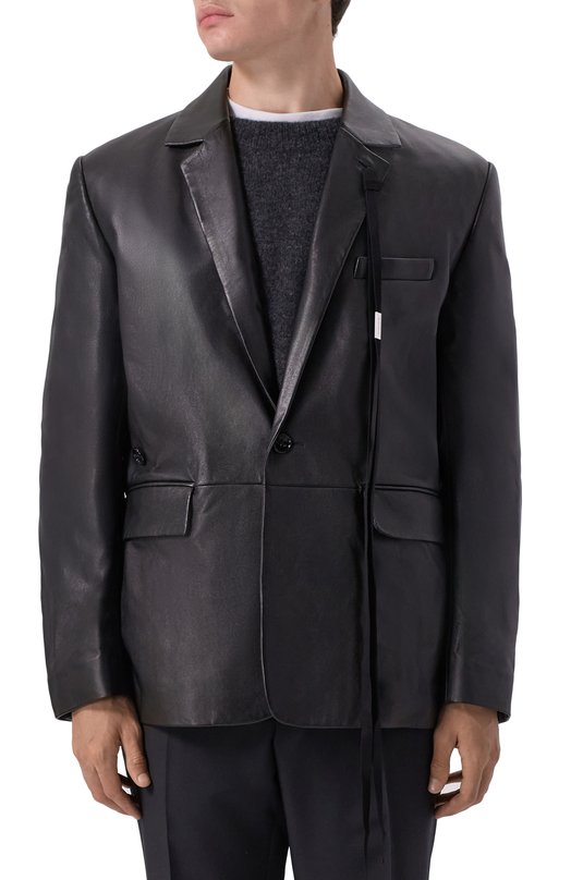 Кожаный пиджак Ann Demeulemeester B0012054/LT038 Чёрный  B0012054/LT038 Фото 3