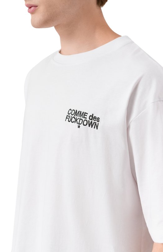 Хлопковая футболка Comme des Fuckdown CFABM01727 Белый  CFABM01727 Фото 5