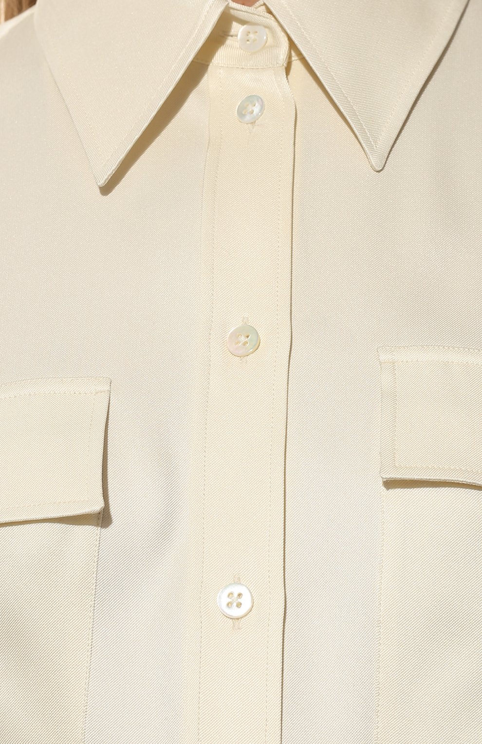 Шелковая туника THE ROW молочного цвета по цене 281500 руб., арт. 6036W2171, фото 5 Шелковая туника THE ROW, арт. 6036W2171, фото 5