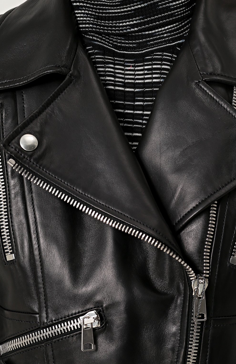 Кожаная куртка асимметричного кроя с косой молнией ALEXANDER MCQUEEN, арт. 484237/Q5KSE, фото 5