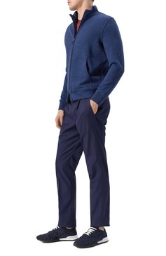 Мужские текстильные кроссовки KITON темно-синего цвета, арт. USSA325N0106302 | Фото 2 (Материал внутренний: Натуральная кожа; Материал сплава: Проставлено; Драгоценные камни: Проставлено; Материал внешний: Текстиль; Подошва: Массивная; Кросс-КТ: Низкие; Материал утеплителя: Без утеплителя; Стили: Спорт)