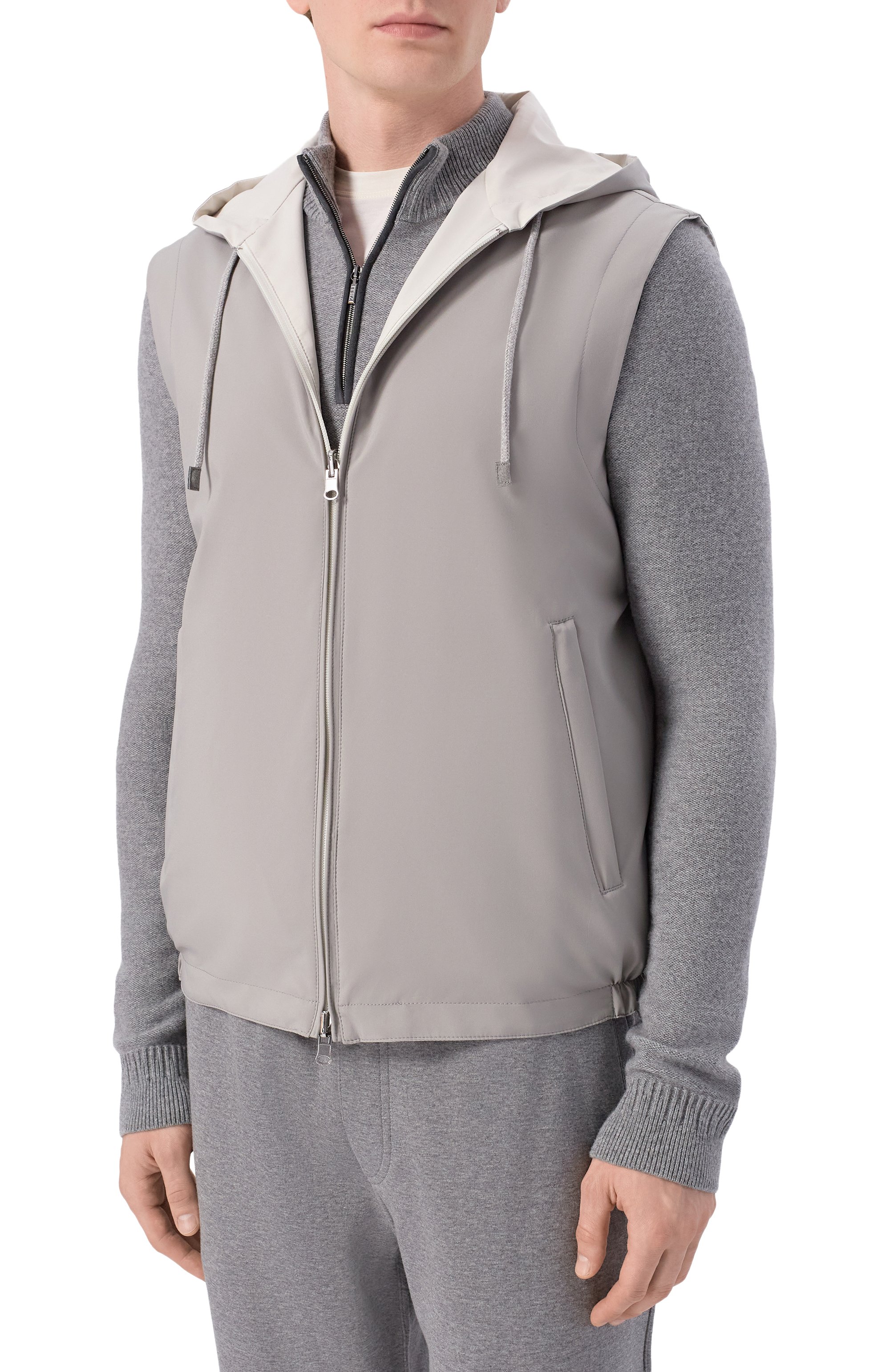 Двусторонний жилет ANDREA CAMPAGNA серого цвета по цене 124000 руб., арт. M0D=RICK/AMEDE0, фото 3 Двусторонний жилет ANDREA CAMPAGNA, арт. M0D=RICK/AMEDE0, фото 3