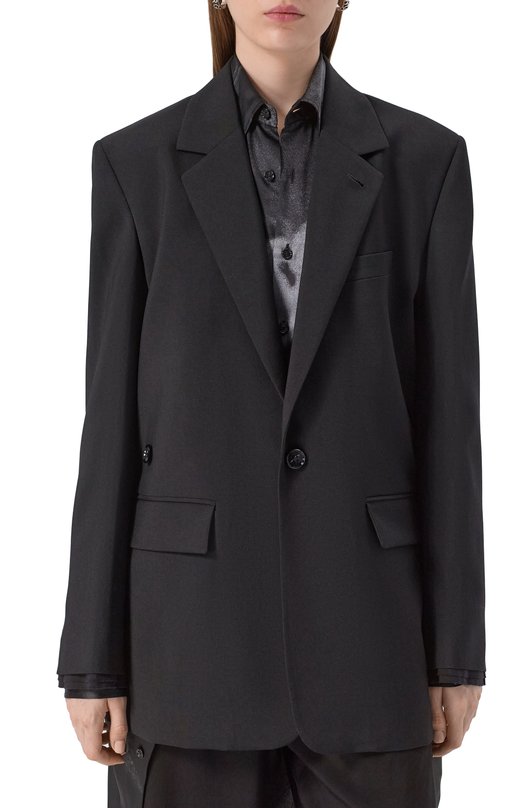 Шерстяной жакет Ann Demeulemeester B0013157/FA646 Чёрный  B0013157/FA646 Фото 3