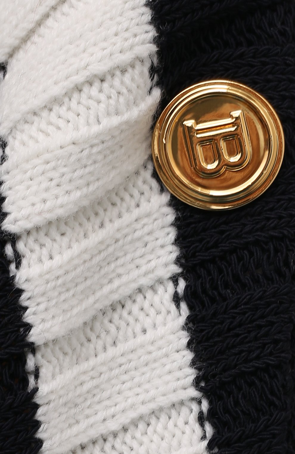 Шерстяной свитер BALMAIN черно-белого цвета по цене 118500 руб., арт. WF0KA030/K317, фото 5 Шерстяной свитер BALMAIN, арт. WF0KA030/K317, фото 5