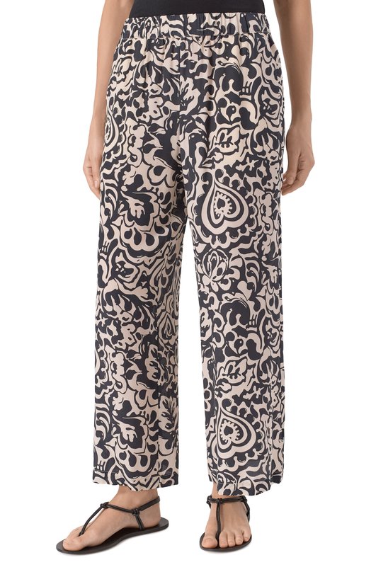 Шелковые брюки Weekend Max Mara REED Чёрно-белый  REED Фото 3