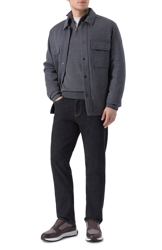 Куртка-рубашка из шерсти и вискозы Duno AMLET/PRAT0 Серый  AMLET/PRAT0 Фото 2