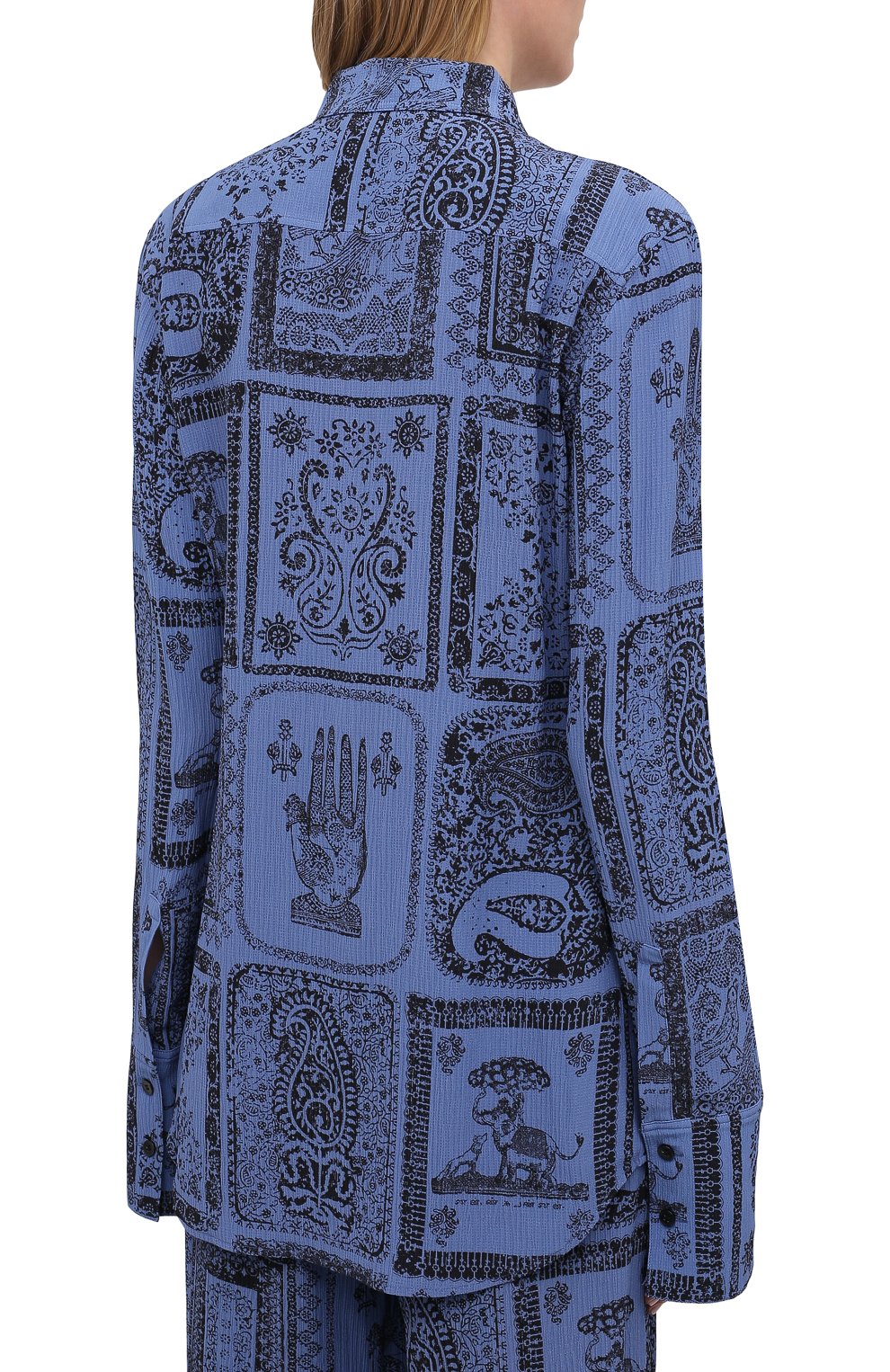 Рубашка из вискозы ACNE STUDIOS голубого цвета по цене 54500 руб., арт. AC0336, фото 4 Рубашка из вискозы ACNE STUDIOS, арт. AC0336, фото 4