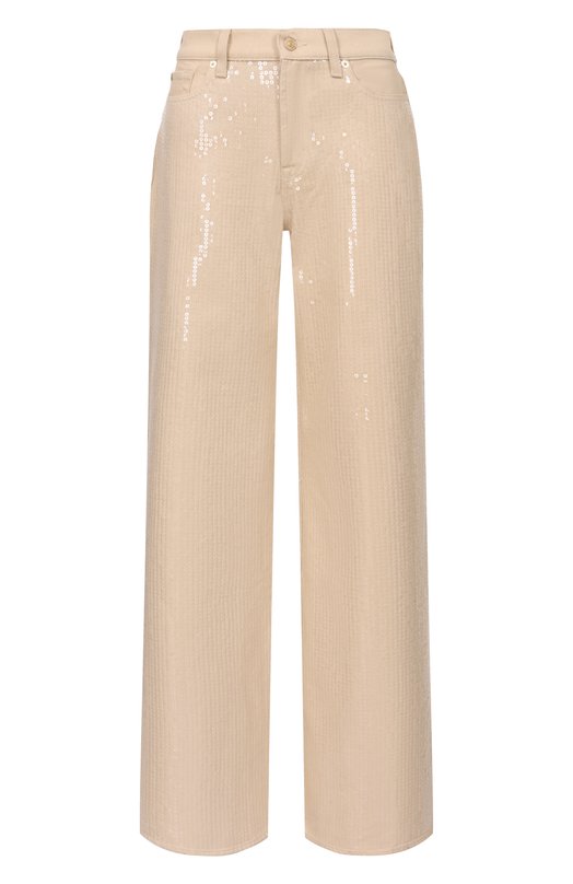 Джинсы Lotta с отделкой пайетками 7 For All Mankind 7UG20D52-1ZR Бежевый 7UG20D52-1ZR
