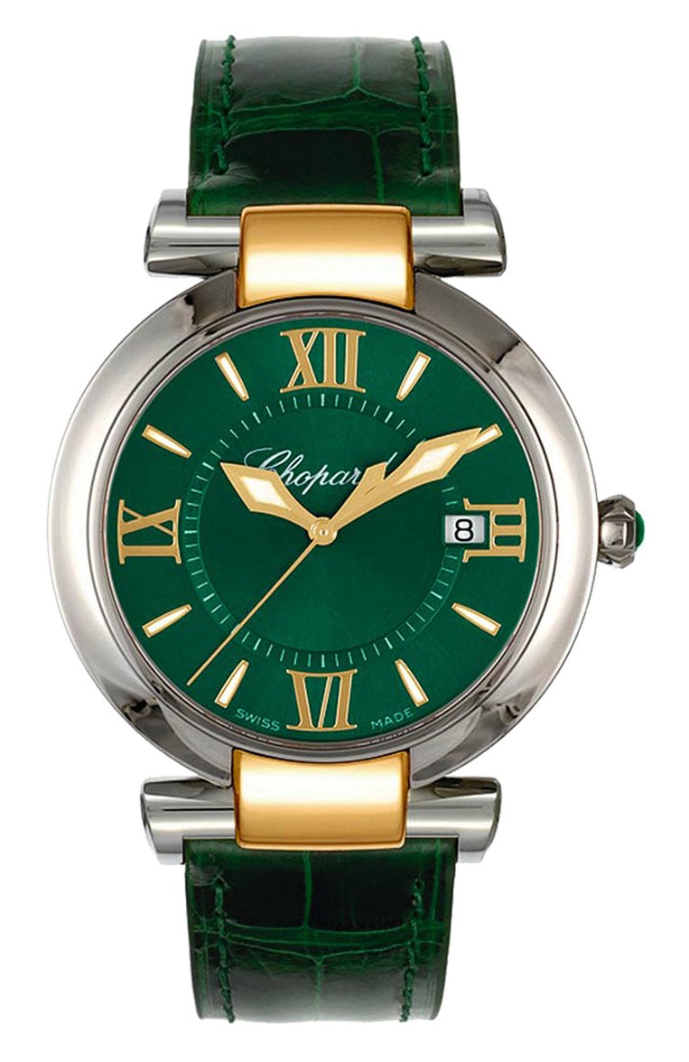 Женские часы imperiale green CHOPARD бесцветного цвета, арт. 388532-6006 | Фото 1 (Механизм: Кварц; Нос: Не проставлено; Региональные ограничения белый список (Axapta Mercury): Не проставлено; Материал корпуса: Сталь, Розовое золото)