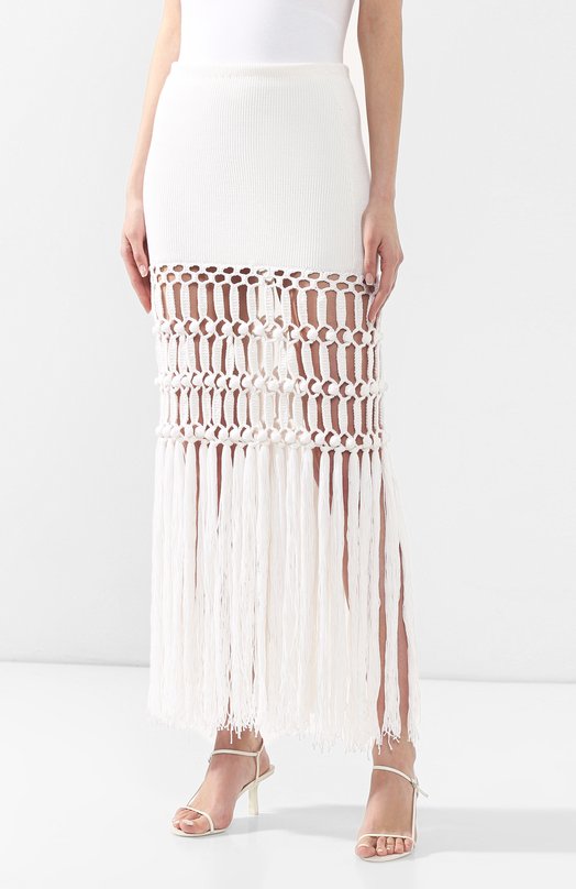 Хлопковая юбка Sonia Rykiel Кремовый, фото 3