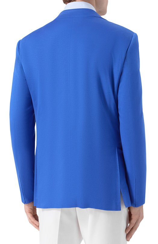 Хлопковый пиджак Kiton UG81H07715 Синий  UG81H07715 Фото 5