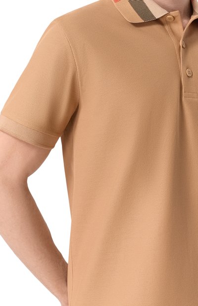 Хлопковое поло BURBERRY бежевого цвета по цене 75450 руб., арт. 8095924, фото 5 Хлопковое поло BURBERRY, арт. 8095924, фото 5