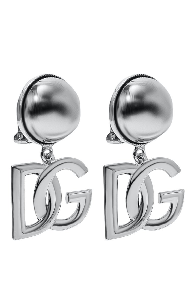 Женская клипсы DOLCE & GABBANA серебряного цвета, арт. WEN6P6 W1111/SILVER | Фото 3 (Региональные ограничения белый список (Axapta Mercury): Не проставлено; Нос: Не проставлено; Женское Кросс-КТ: Клипсы-серьги; Материал: Металл)