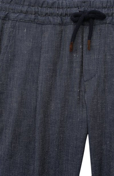 Брюки изо льна и хлопка BRUNELLO CUCINELLI, арт. BS457P503A, фото 3