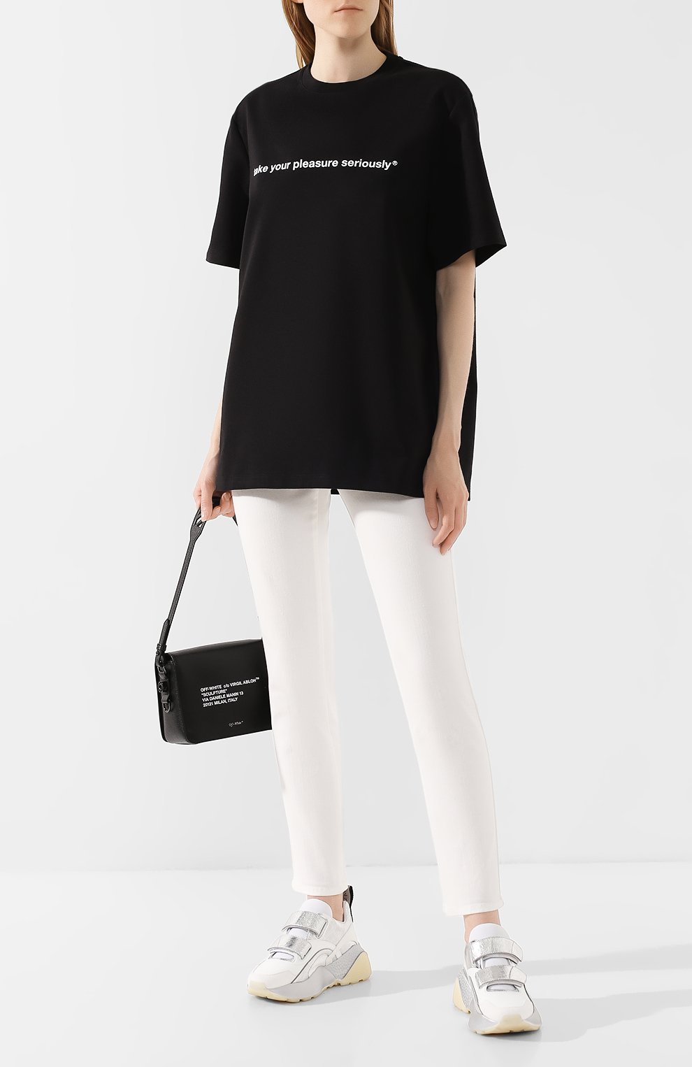Хлопковая футболка MSGM черного цвета по цене 11300 руб., арт. 2741MDM167 195797, фото 2 Хлопковая футболка MSGM, арт. 2741MDM167 195797, фото 2