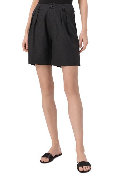 Шорты изо льна и вискозы HINNOMINATE черного цвета по цене 15250 руб., арт. HMABW01856, фото 3 Шорты изо льна и вискозы HINNOMINATE, арт. HMABW01856, фото 3