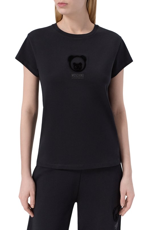 Хлопковая футболка Moschino A0705/4410 Чёрный  A0705/4410 Фото 3